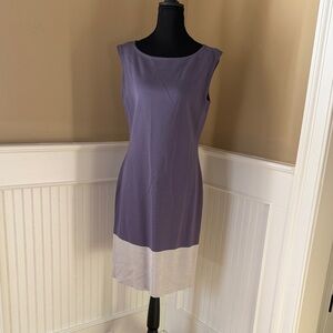 St. John Purple and Cream Midi Dress